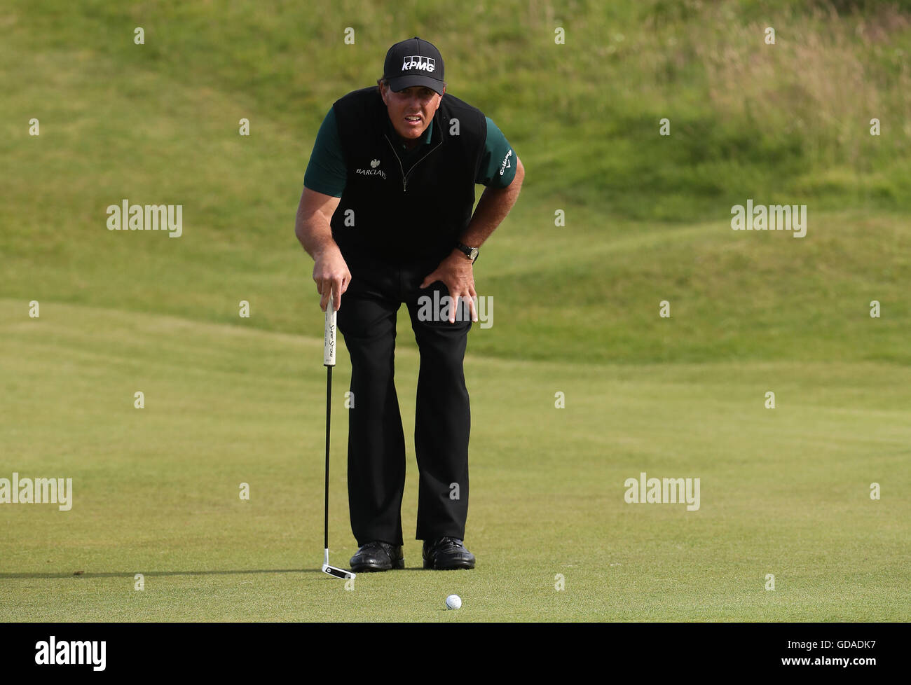 USAS Phil Mickelson bei Tag eins von The Open Championship 2016 im Royal Troon Golf Club, South Ayrshire. Stockfoto