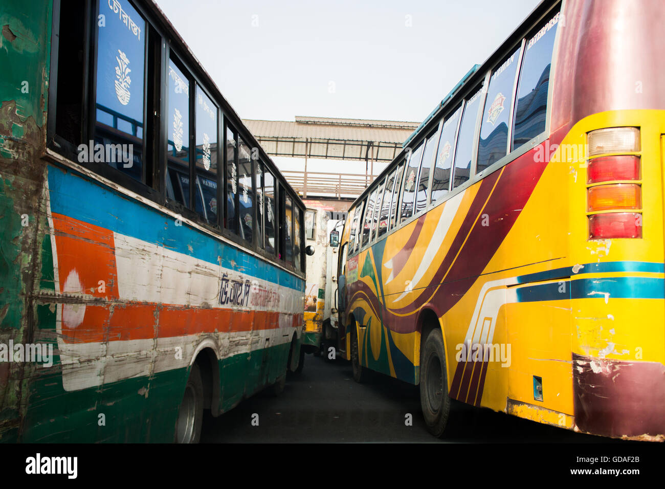 Dhaka-Verkehr Stockfoto