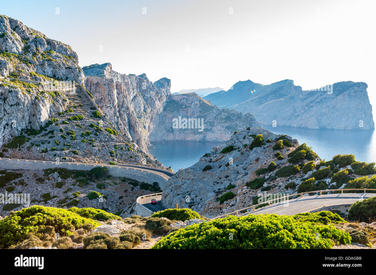 Cap Formentor Mallorca, Spanien, kurvenreichen Straßen Stockfoto