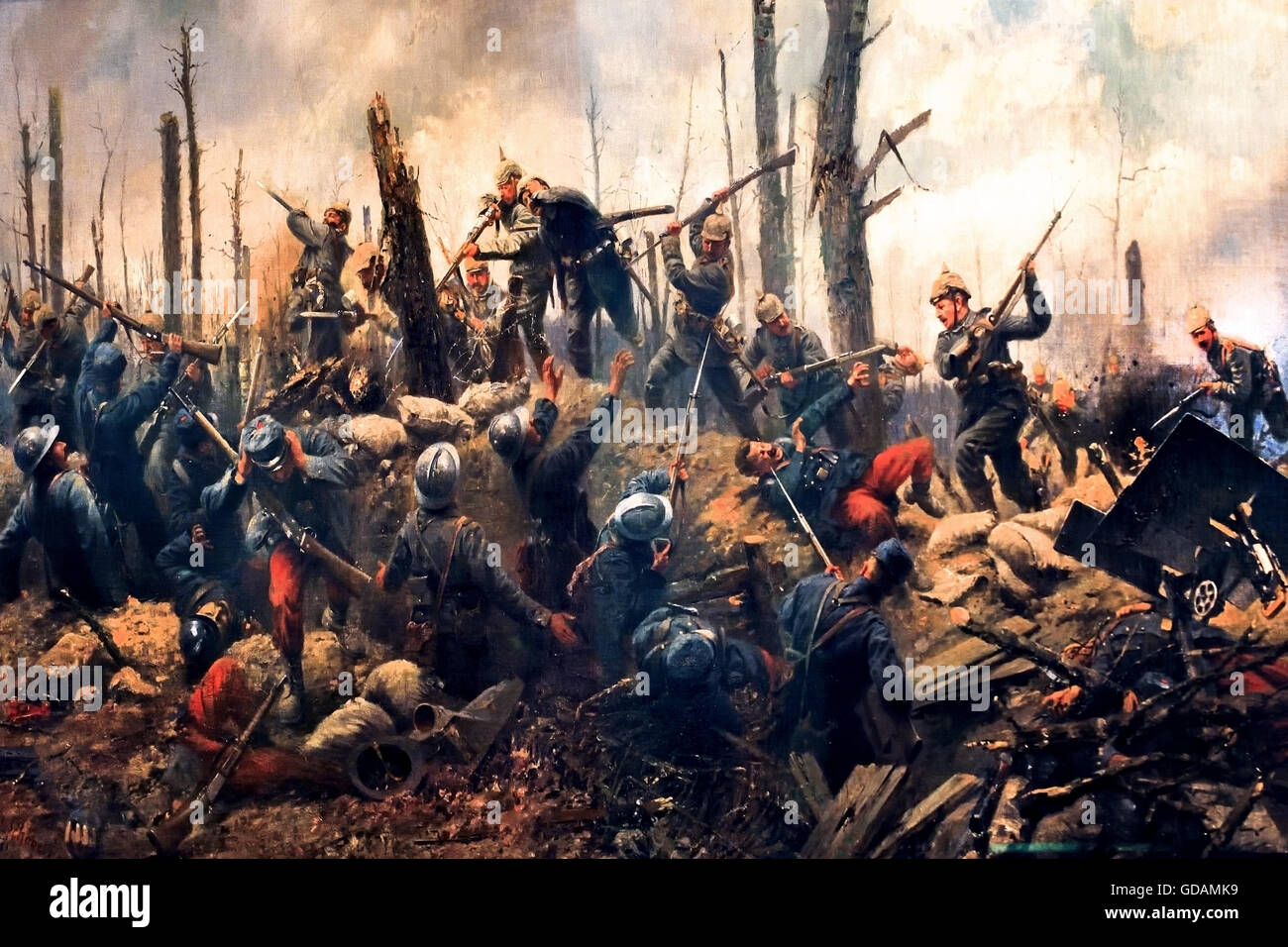 Erstürmung der Höhe 285.-Argonnen, 13. Juli 1915 - Erstürmung der Höhe 285. - Argonne, 13. Juli 1915 Deutschland Erster Weltkrieg Stockfoto