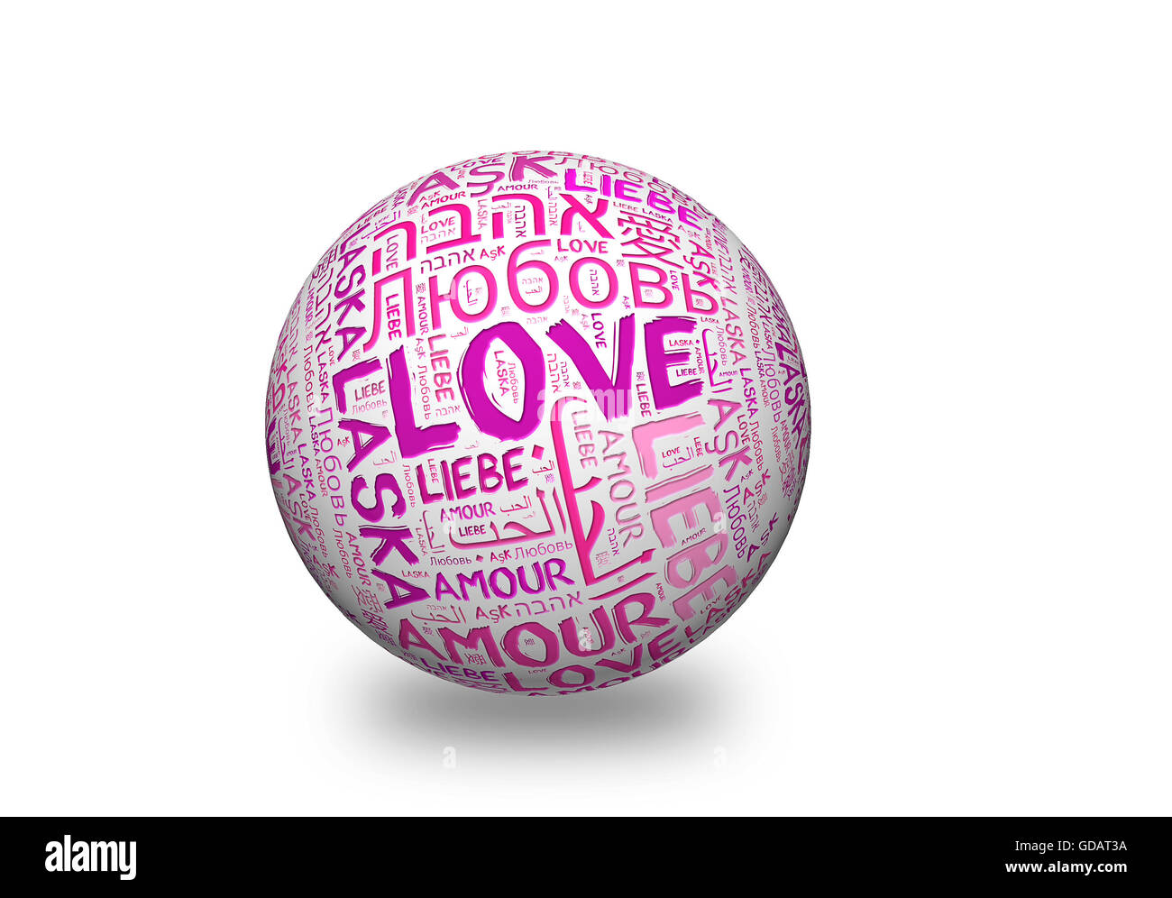 Liebe Konzept Wortwolke in vielen Sprachen der Welt Stockfoto