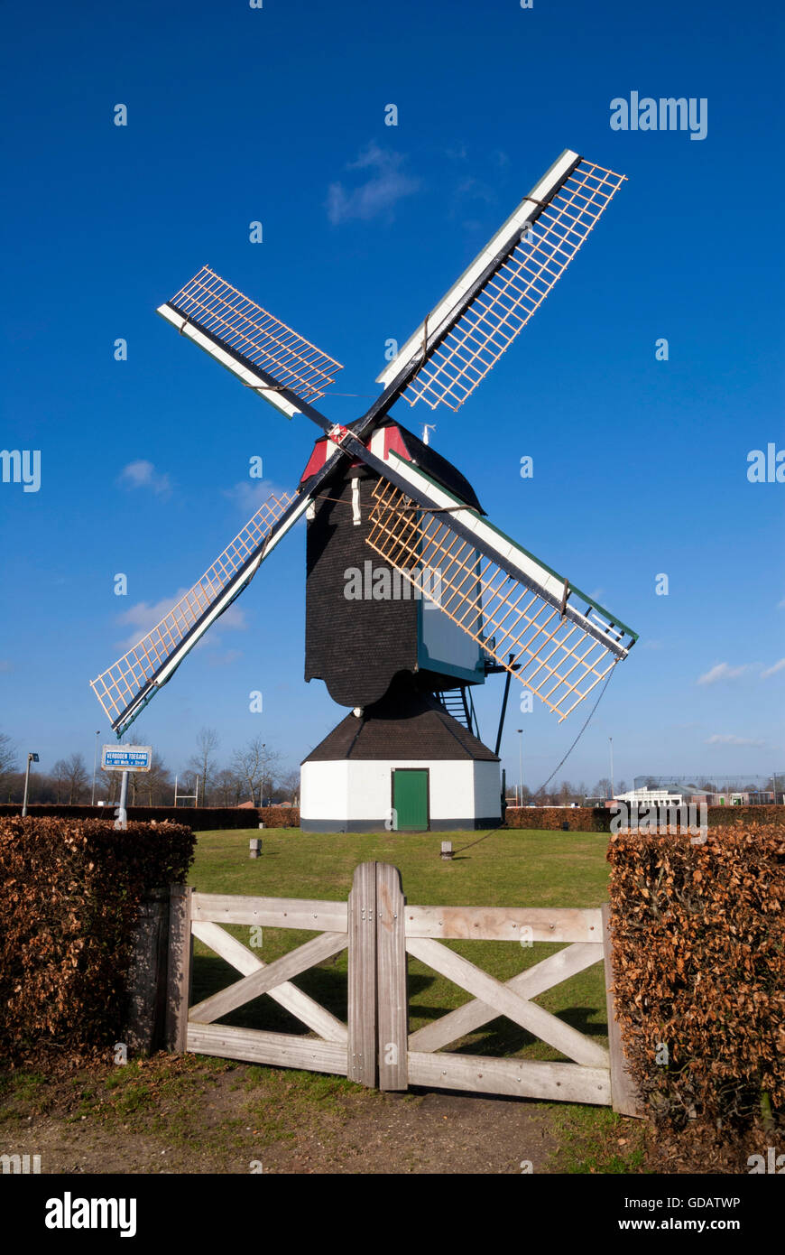 Windmühle Molen van Jetten in der Nähe von Uden in der niederländischen Provinz Noord-Brabant Stockfoto