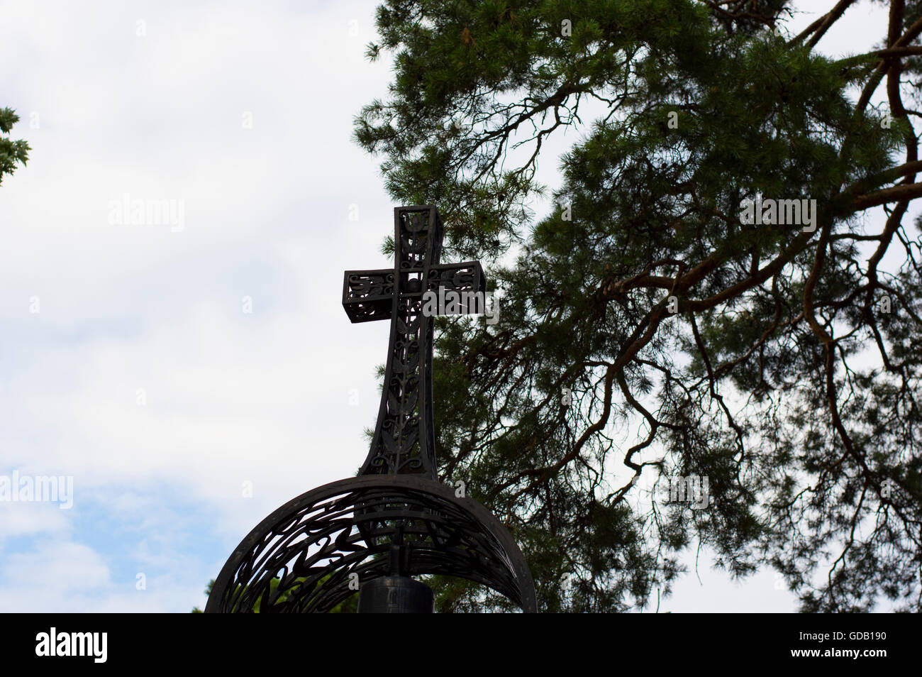 Niedrige Angle View Of Chernobyl Liquidatoren-Denkmal Stockfoto