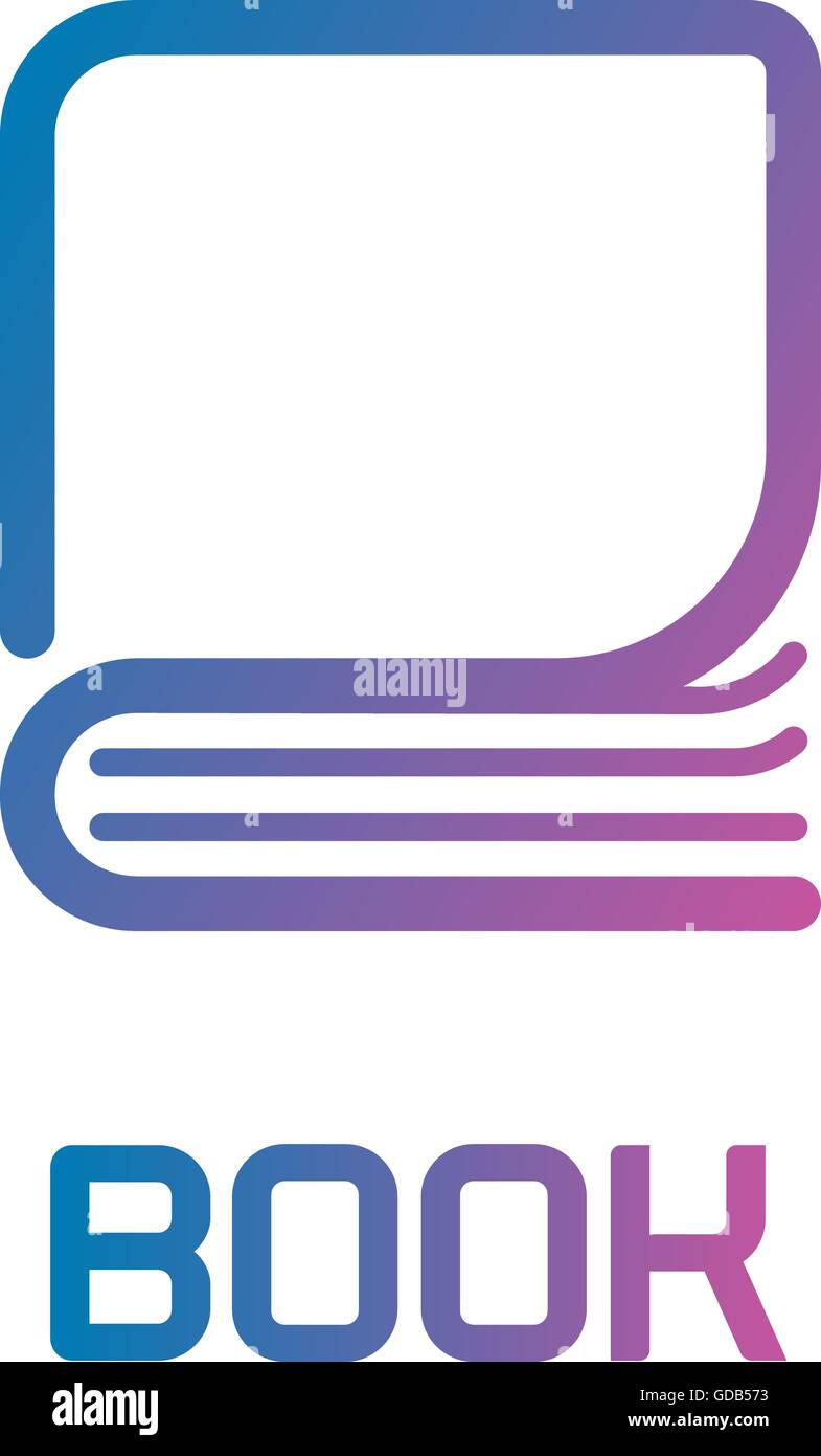 Isolierte Buch Logo. Lineart bunten Logo. Abstraktes Vektor-Illustration. Moderne stilisierte Bibliothekssymbol. Lernen-Symbol. Geschäft zu lernen. Schule-Symbol. Stock Vektor