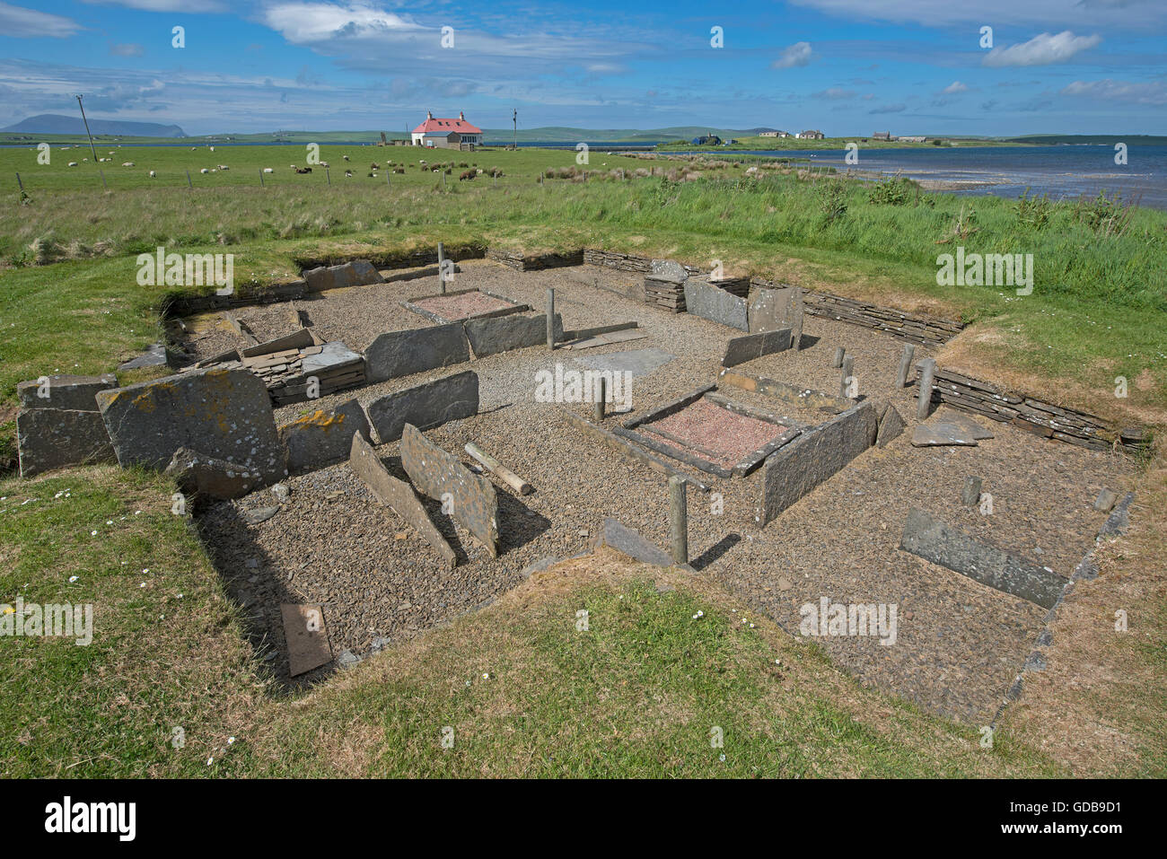 Barnhouse frühe neolithische Siedlung an strenge, Orkney-Inseln.  SCO 10.700. Stockfoto