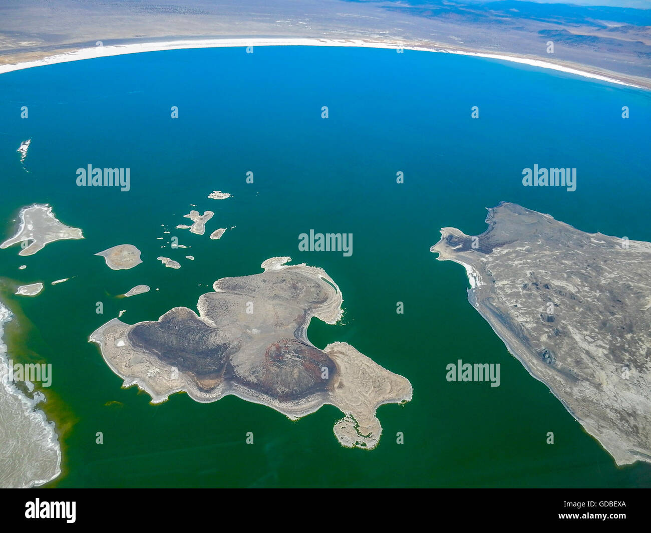 Mono Lake, Luftbild Stockfoto