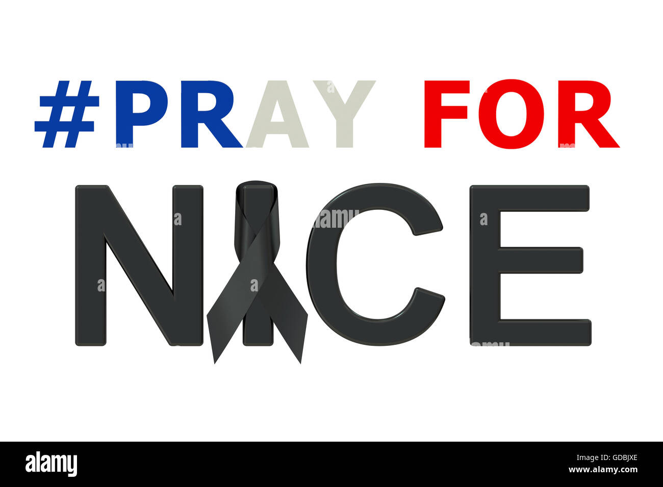 Beten Sie für schönes Konzept. 3D-Rendering isoliert auf weißem Hintergrund Stockfoto