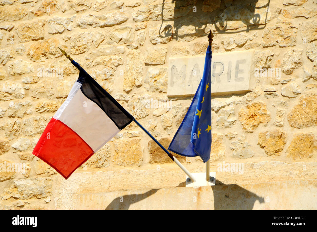 Französische und Europäische Union Flag Stockfoto