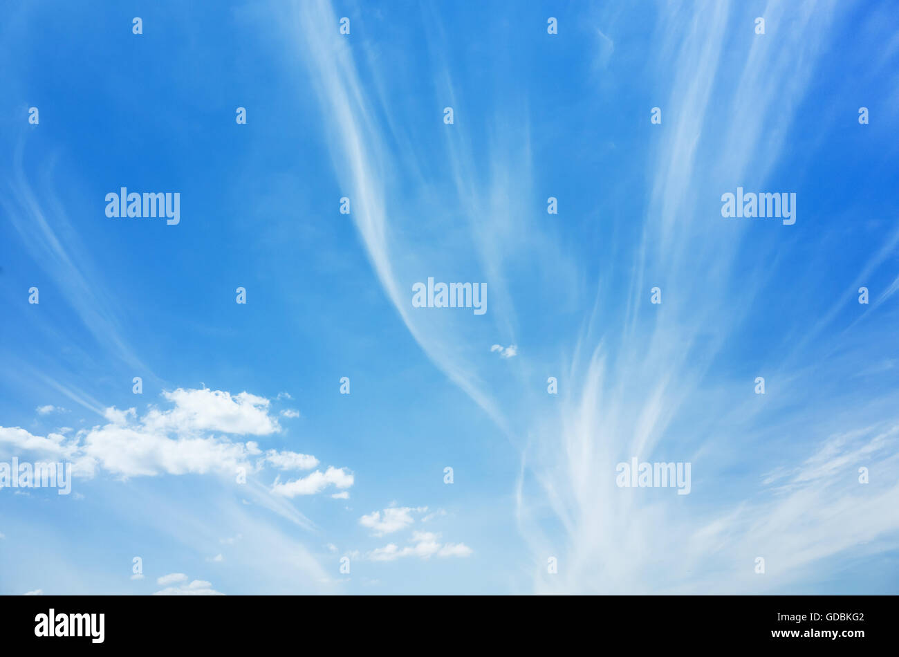 Cirruswolken, natürlichen blauen Wolkenhimmel Hintergrundfoto Stockfoto