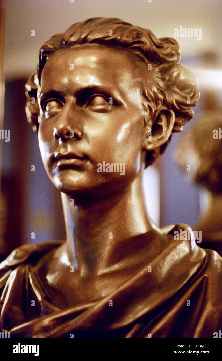 Louis II., 25.8.1845 - 13.6.1886, König von Bayern 10.3.1864 - 13.6.1886, Porträt, Büste, Bronze, Bayreuth, Stockfoto