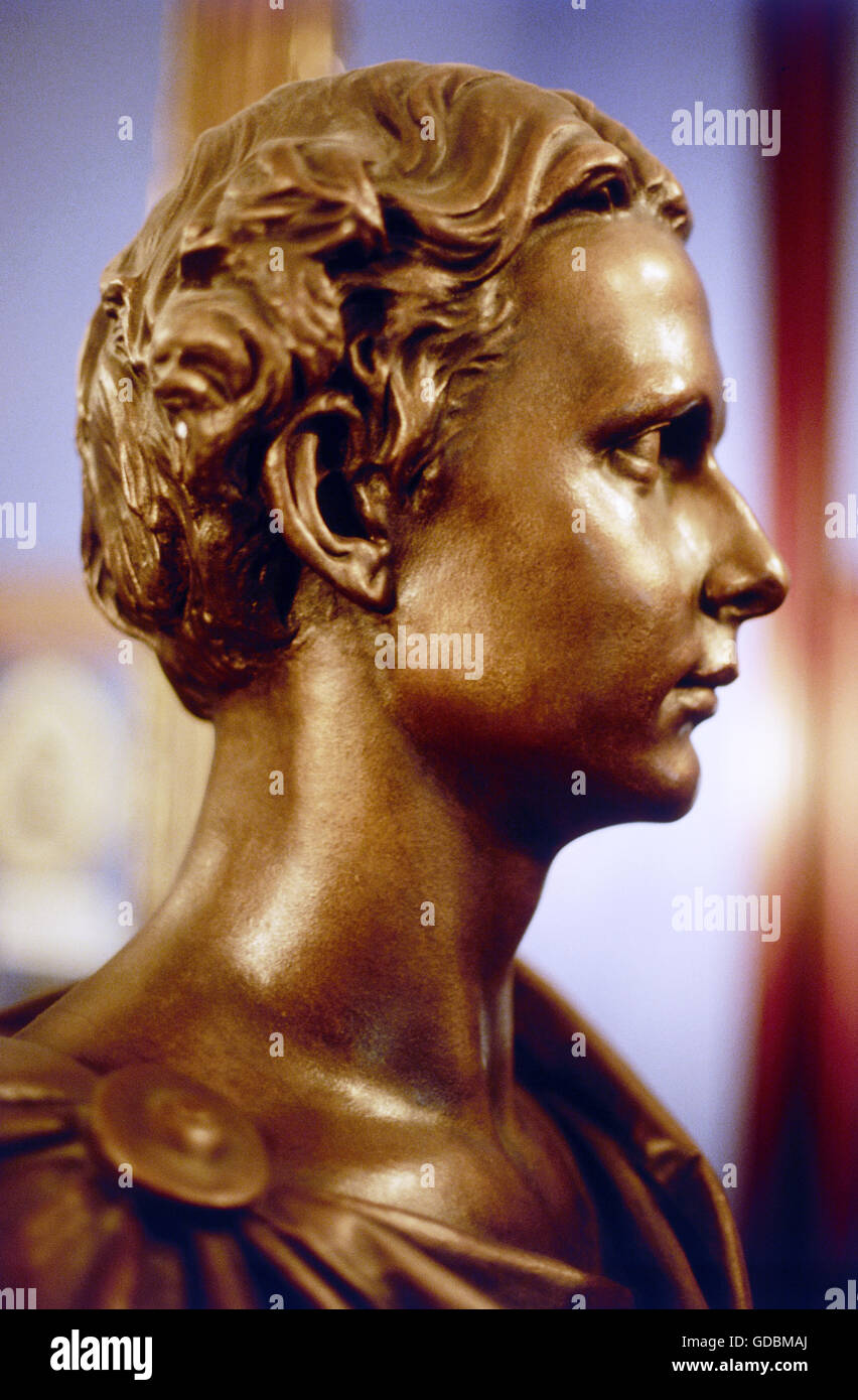 Louis II., 25.8.1845 - 13.6.1886, König von Bayern 10.3.1864 - 13.6.1886, Porträt, Büste, Bronze, Bayreuth, Stockfoto