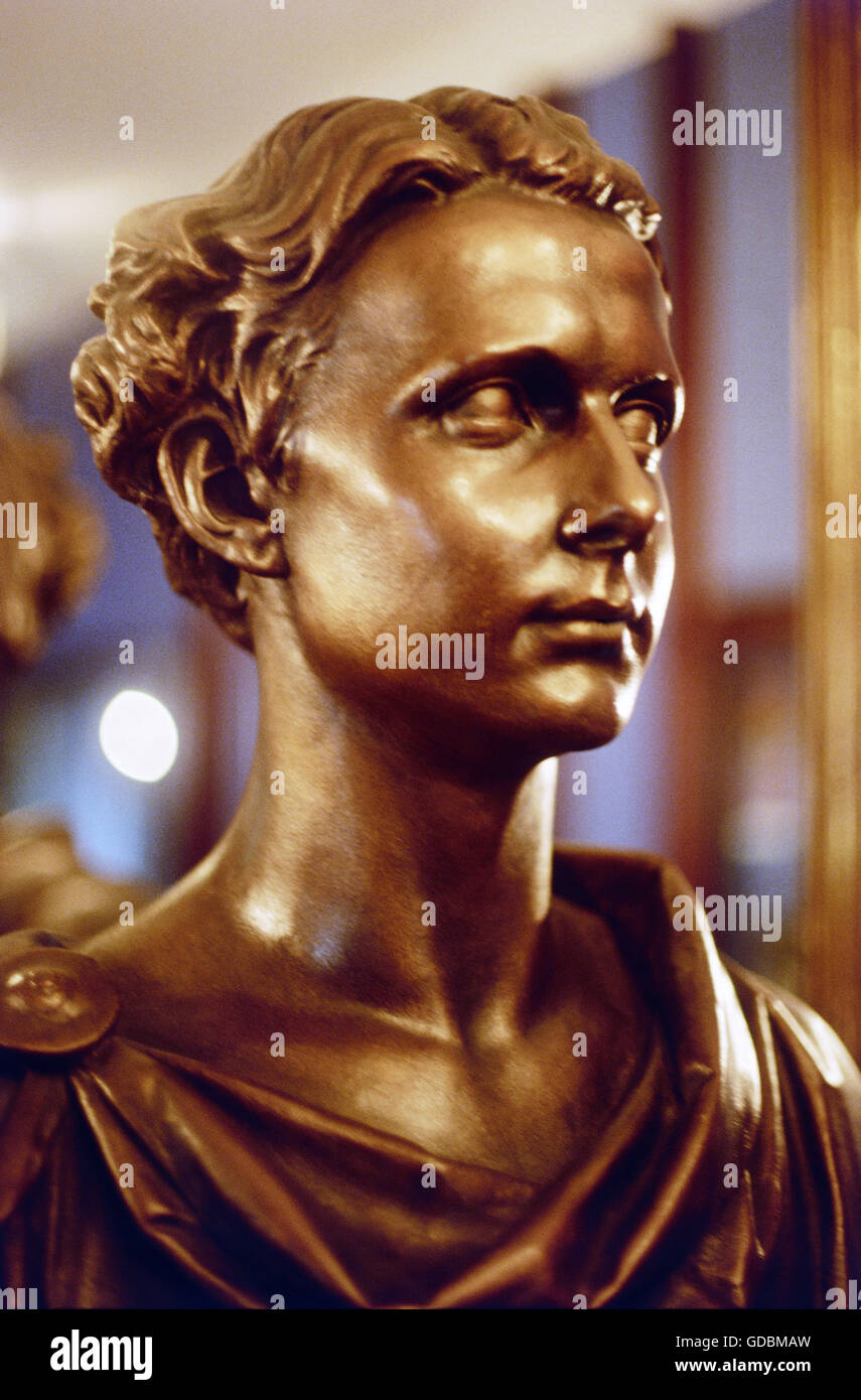 Louis II., 25.8.1845 - 13.6.1886, König von Bayern 10.3.1864 - 13.6.1886, Porträt, Büste, Bronze, Bayreuth, Stockfoto