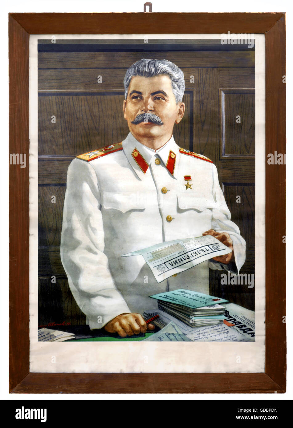 Stalin, Joseph, 18.12.1878 - 5.3.1953, Sowjetrepolitiker (KPdSU), halbe Länge, Malerei, ca. 1946, Stockfoto