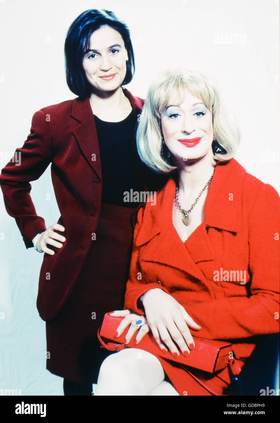 Maischberger, Sandra, * 26.8.1966, deutscher Journalist, TV-Moderatorin, halbe Länge, mit Lilo Wanders, Februar 1996 Stockfoto