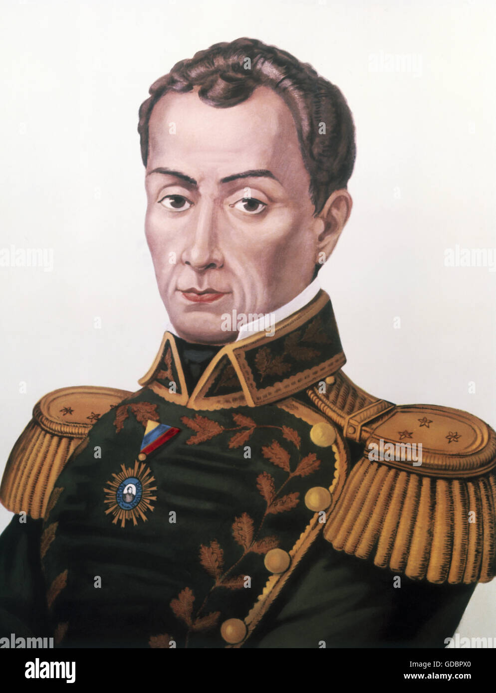 Bolivar, Simon, 24.7.1783 - 10.4.1830, südamerikanischen General und Politiker, Porträt, Lithographie, Kamag-Verlag, Fürth, 1868 Stockfoto