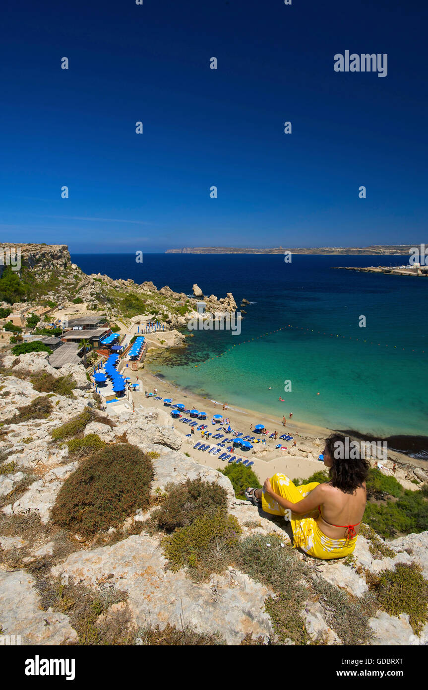 Cirkewwa Bay, Paradise Beach, Malta Stockfoto