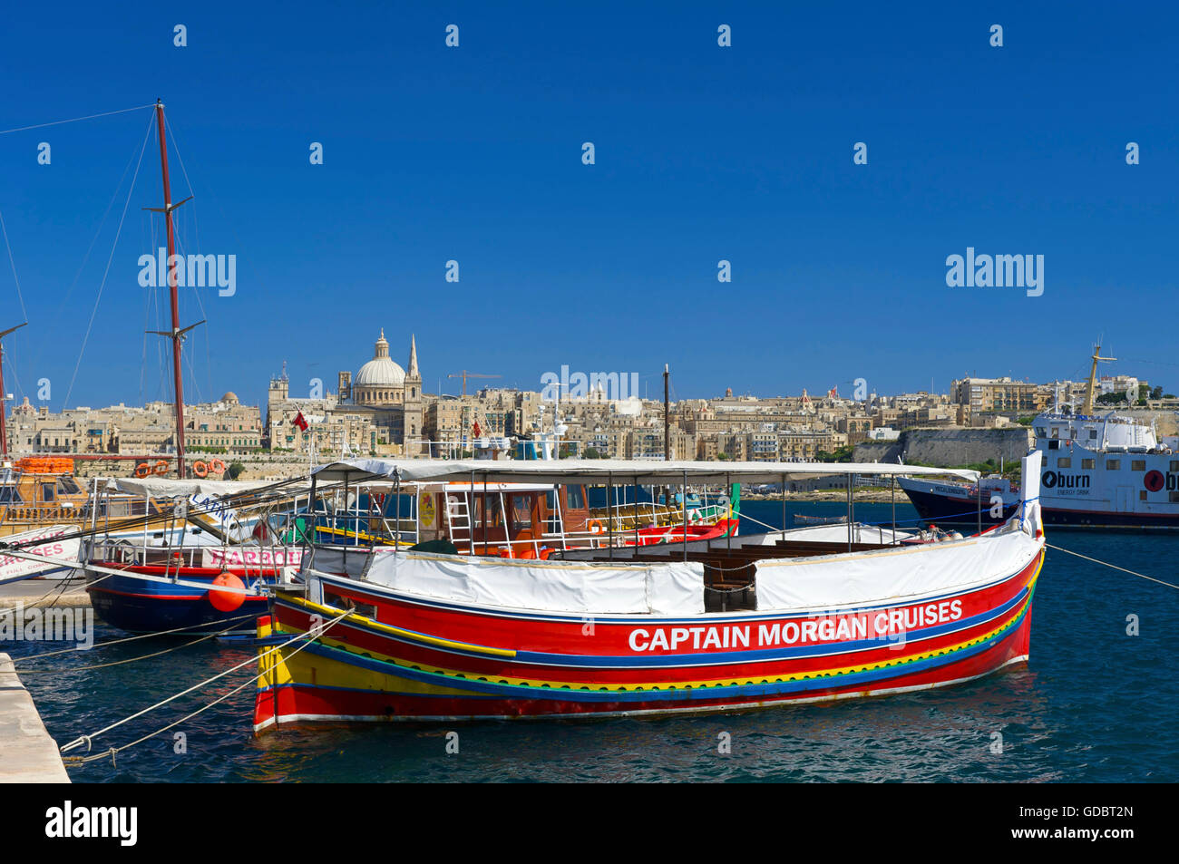 Touristischen Boote in Sliema, Valletta, Malta Stockfoto