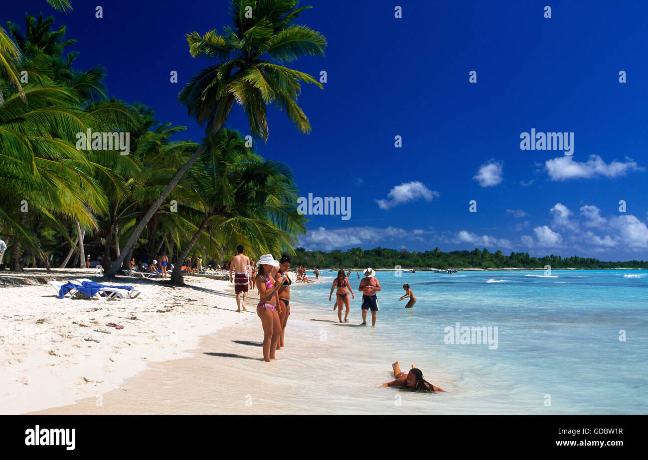 Strand auf der Isla Saona, Parque Nacional del Este, Dominikanische Republik, Karibik Stockfoto