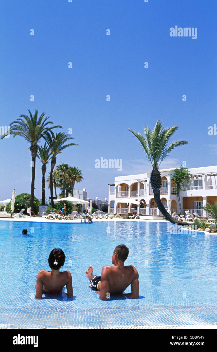 Schwimmbad in Talamanca, Ibiza, Balearen, Spanien Stockfoto