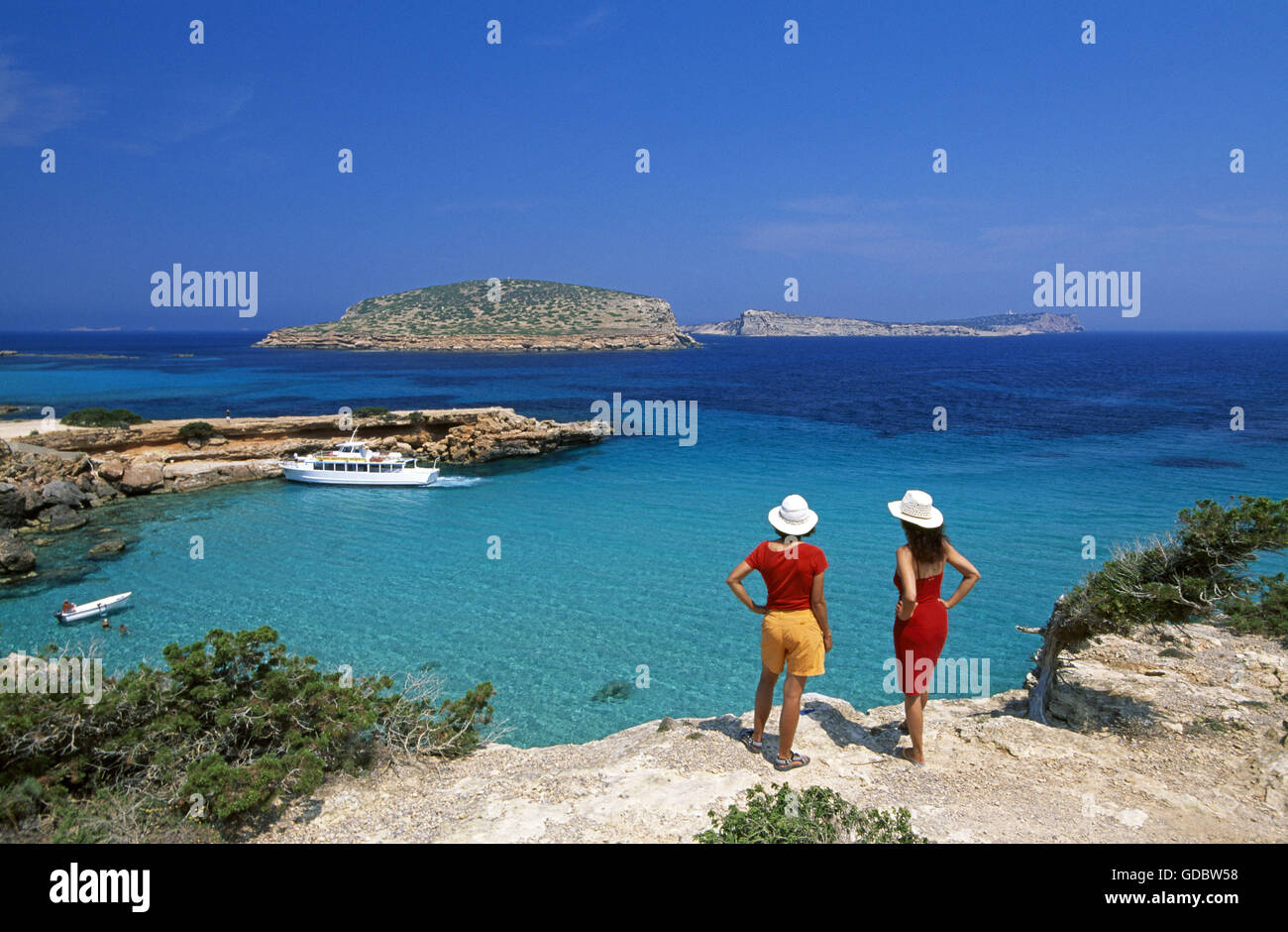 Cala Comte, Ibiza, Balearen, Spanien Stockfoto