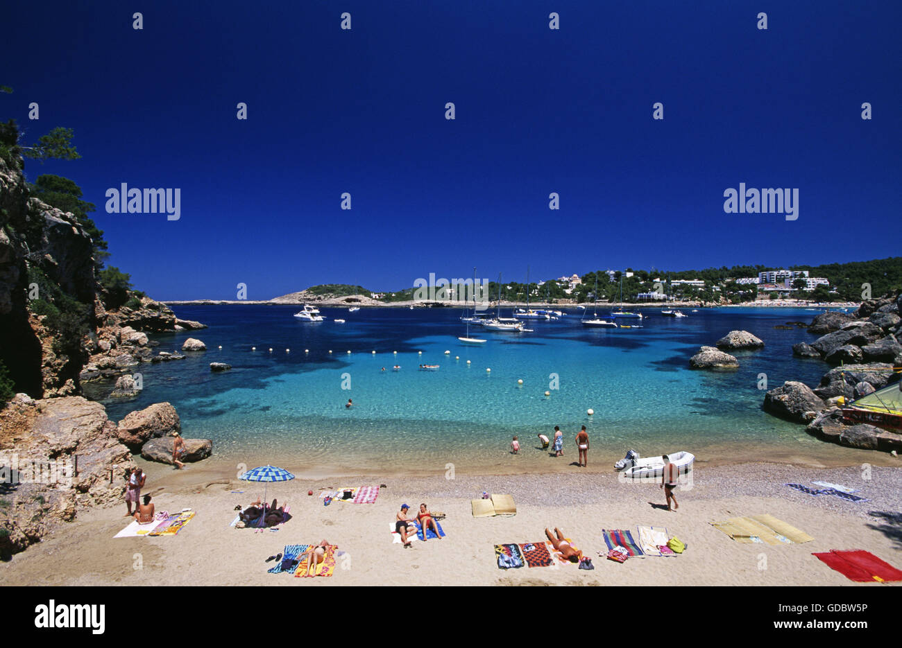 Portinatx, Ibiza, Balearen, Spanien Stockfoto