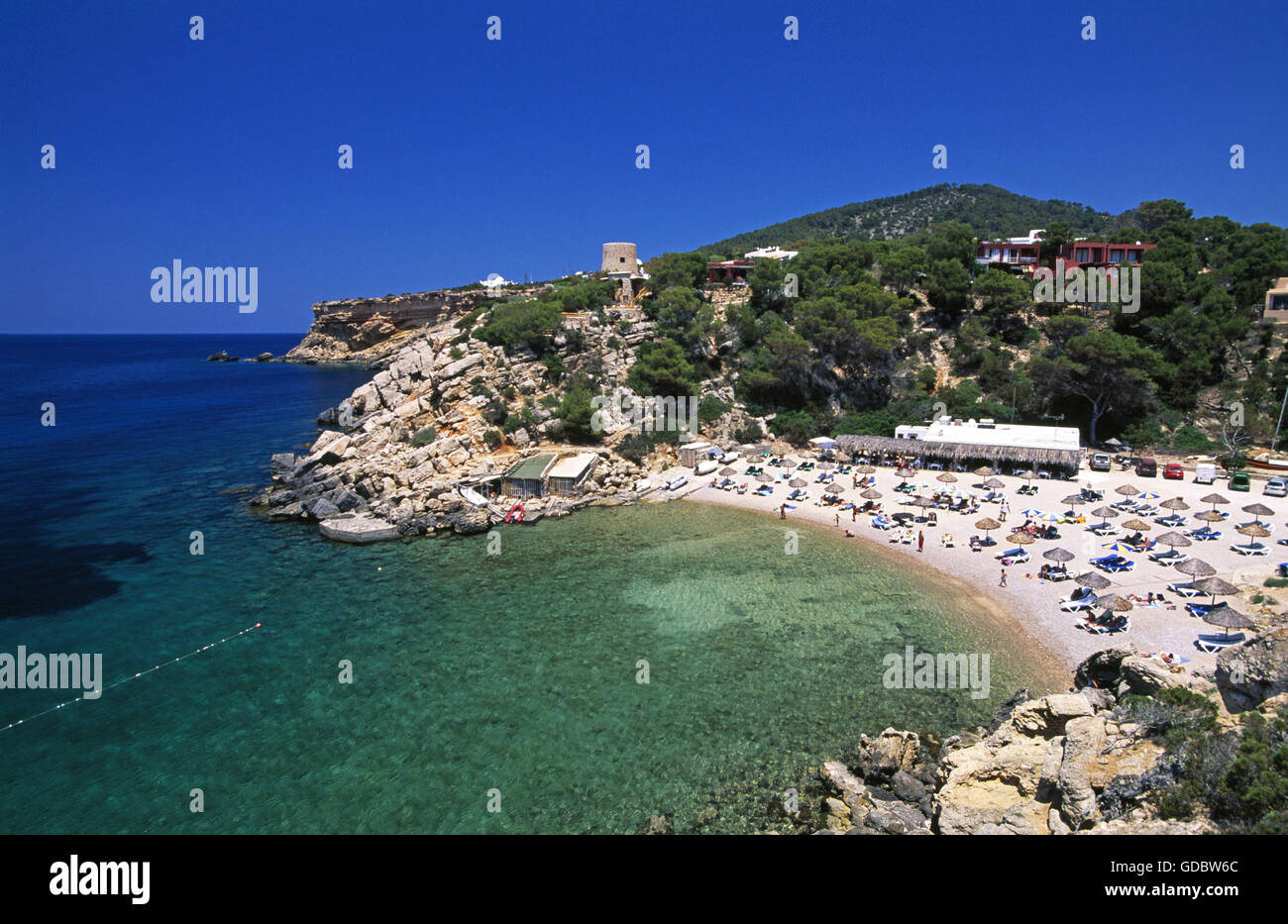 Cala Carbo, Ibiza, Balearen, Spanien Stockfoto