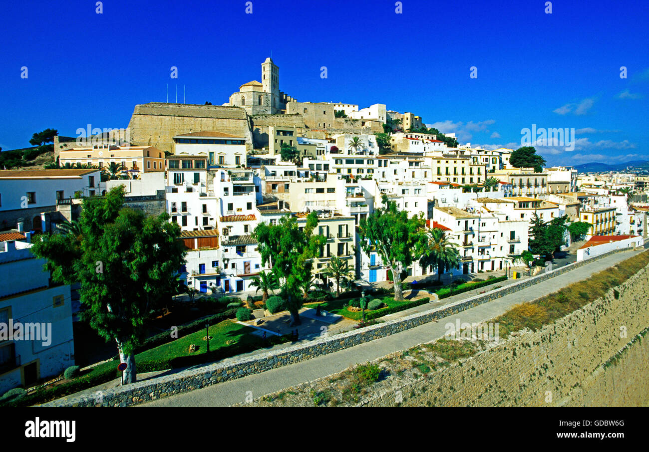 Die Altstadt von Ibiza Stadt, Ibiza, Balearen, Spanien Stockfoto