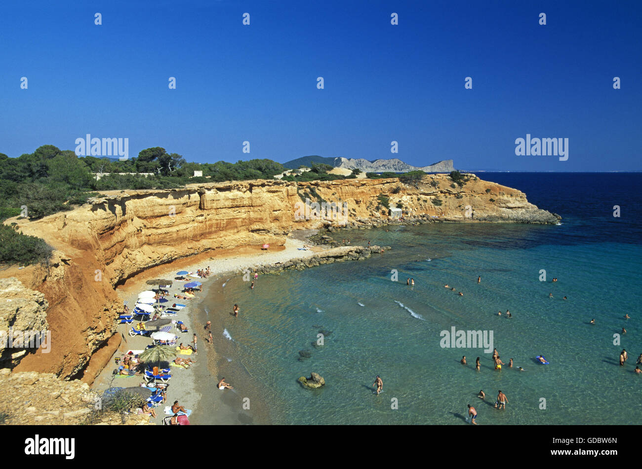 Sa Caleta, Ibiza, Balearen, Spanien Stockfoto