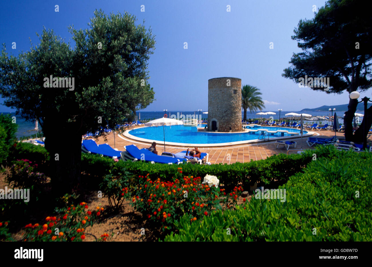 Hotel Figueretes, Ibiza, Balearen, Spanien Stockfoto