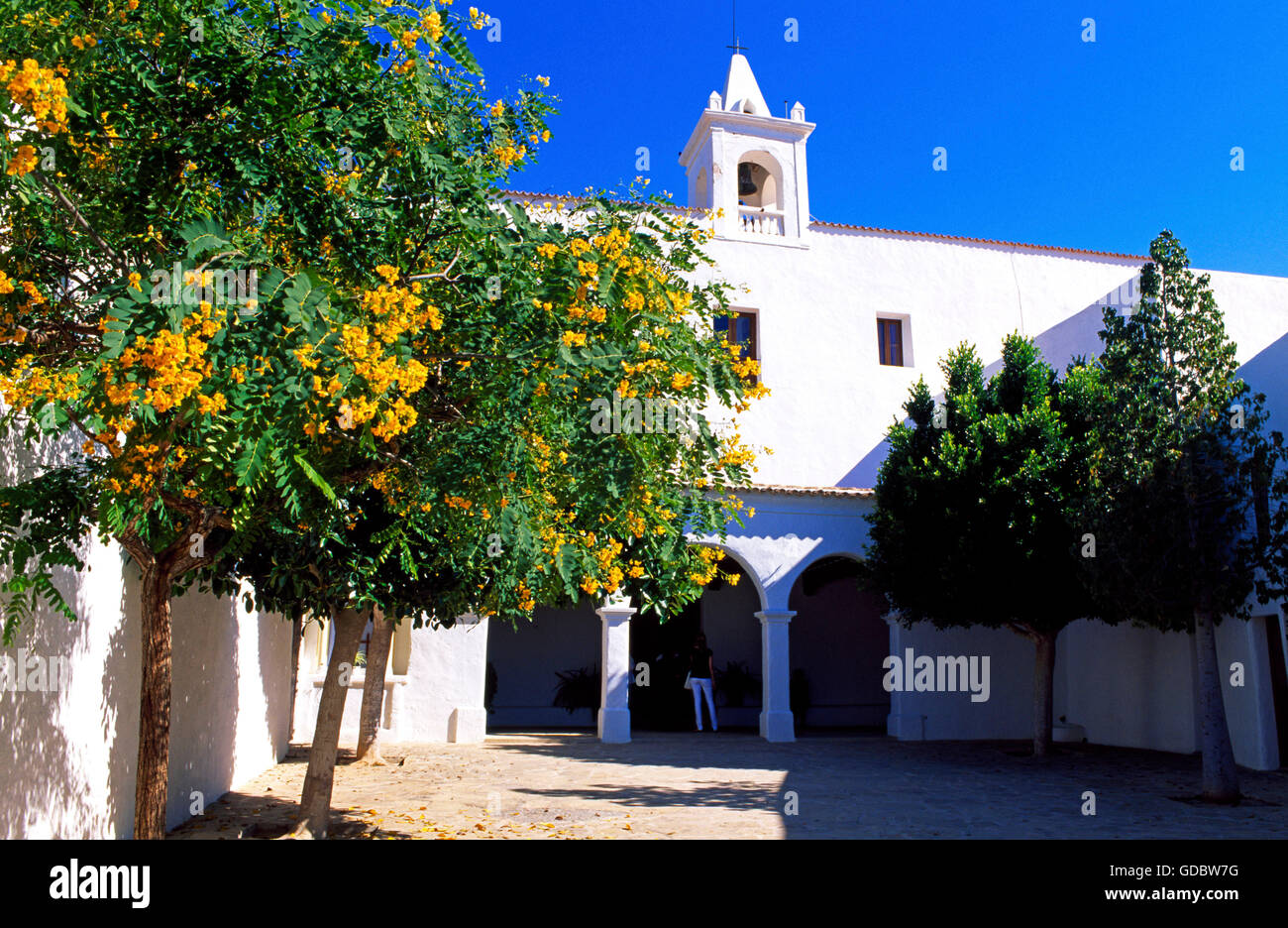 Kirche in Sant Jordi, Ibiza, Balearen, Spanien Stockfoto
