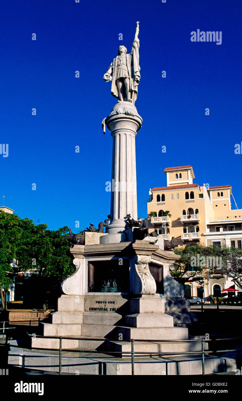 Statue von Christoph Kolumbus, San Juan, Puerto Rico, Karibik Stockfoto