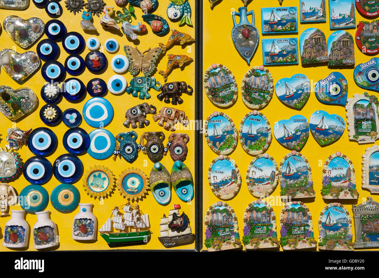 Souvenirs in Dalyan, Türkische Ägäis, Türkei Stockfoto