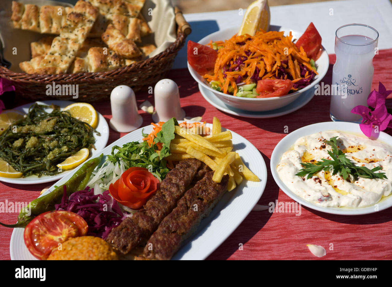 Typische türkische Küche, Türkische Ägäis, Türkei Stockfoto