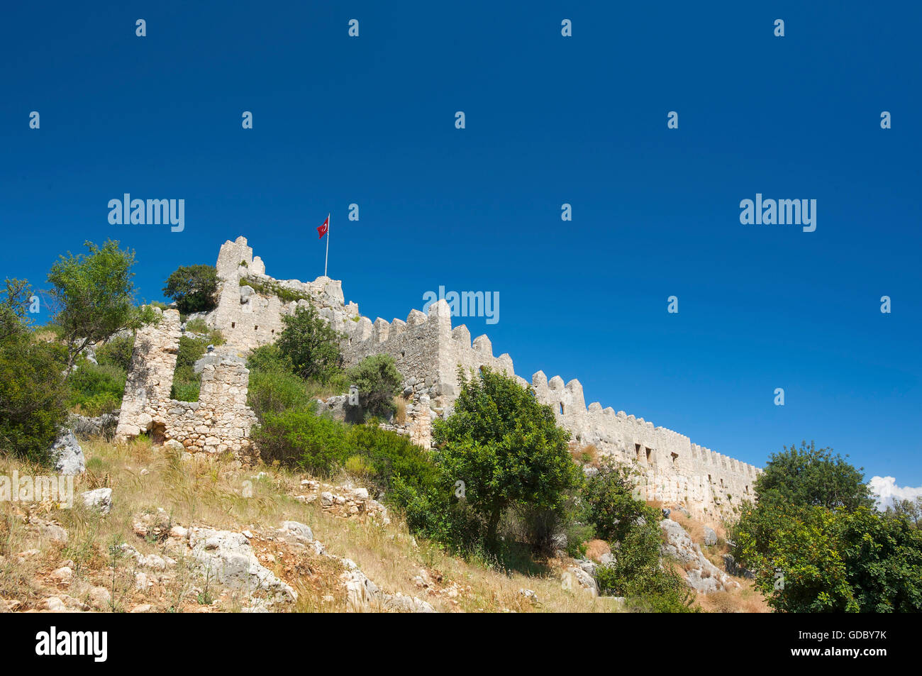 Burg Simena, türkische Riviera, Türkei Stockfoto