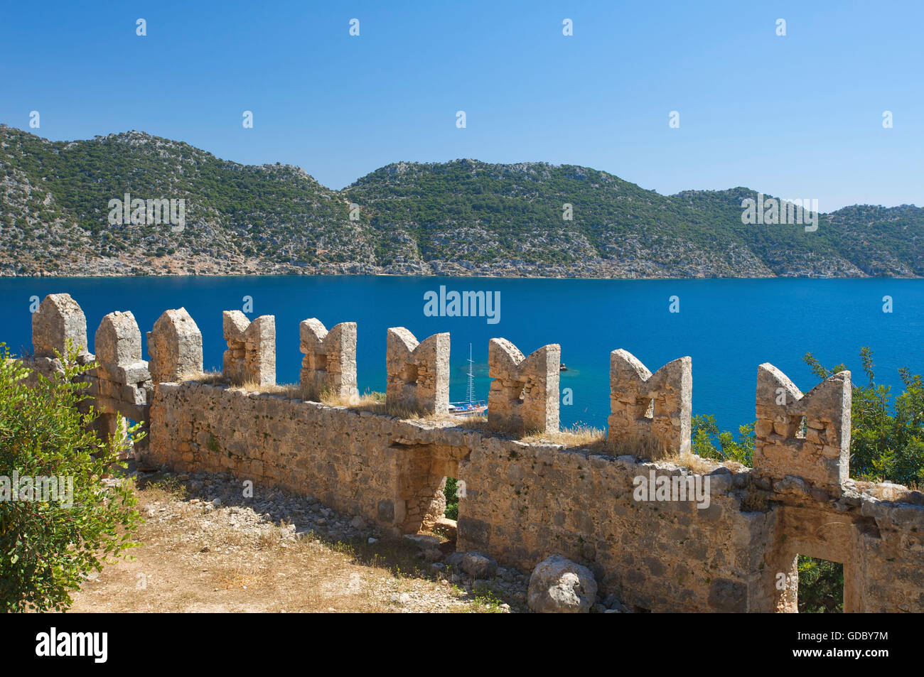 Burg Simena, türkische Riviera, Türkei Stockfoto