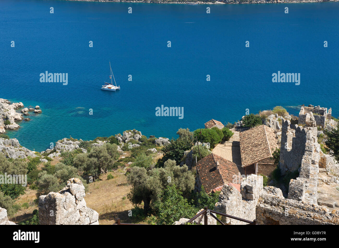 Burg Simena, türkische Riviera, Türkei Stockfoto