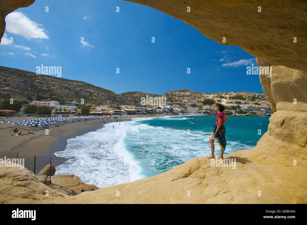 Matala Strand, Kreta, Griechenland Stockfoto