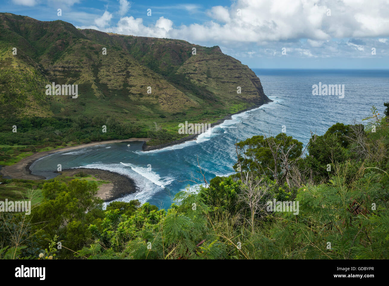 USA, Hawaii, Molokai, tropisch, Halawa Valley, Stockfoto