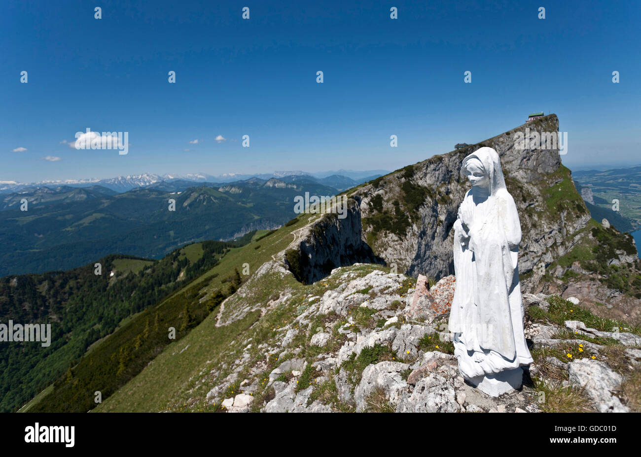 Salzkammergut, Österreich, Gipfel, Höhepunkt, Schafberg, Madonna, Religion Stockfoto