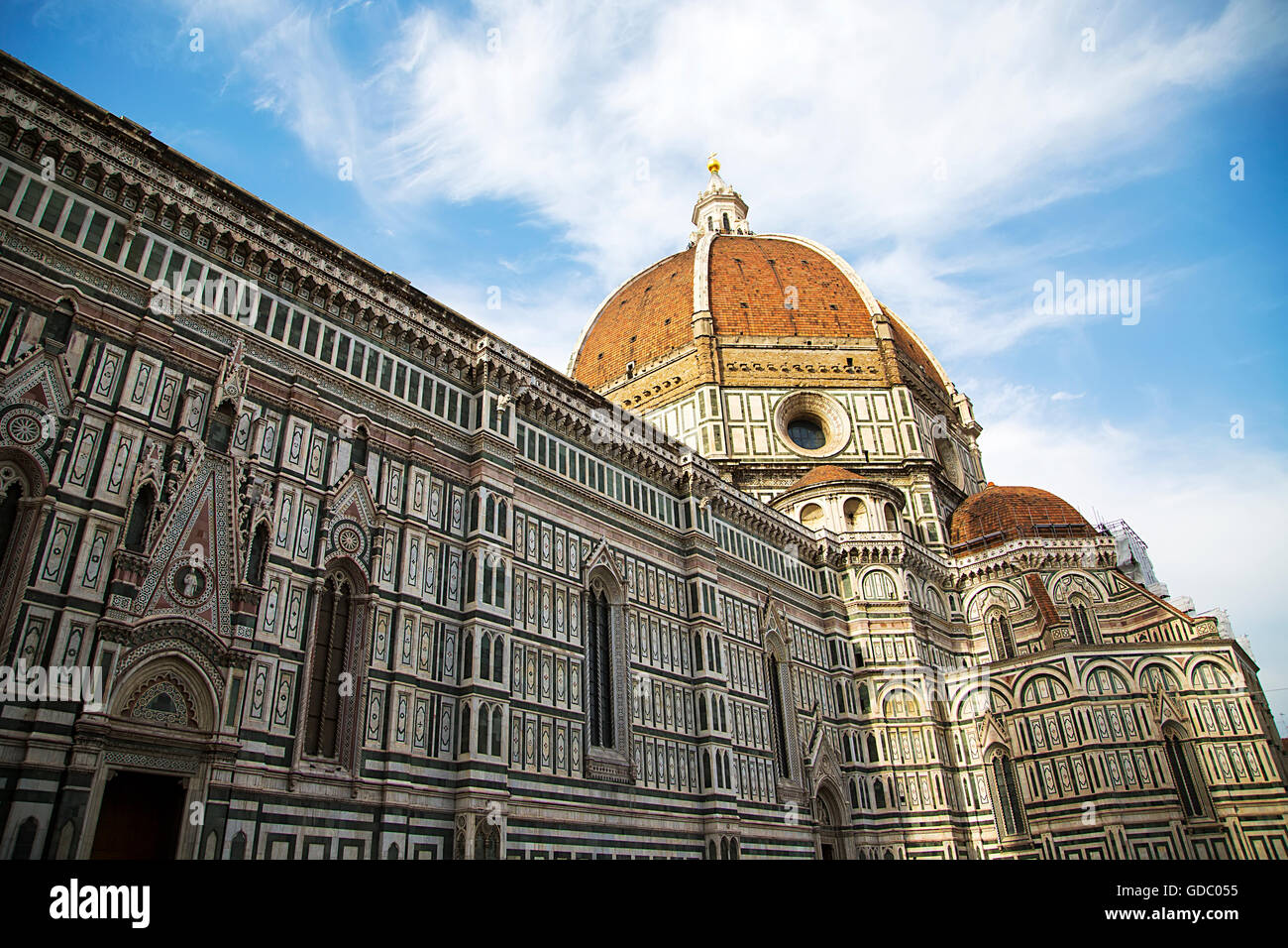Detail der Cattedrale di Santa Maria del Fiore in Florenz, Italien Stockfoto