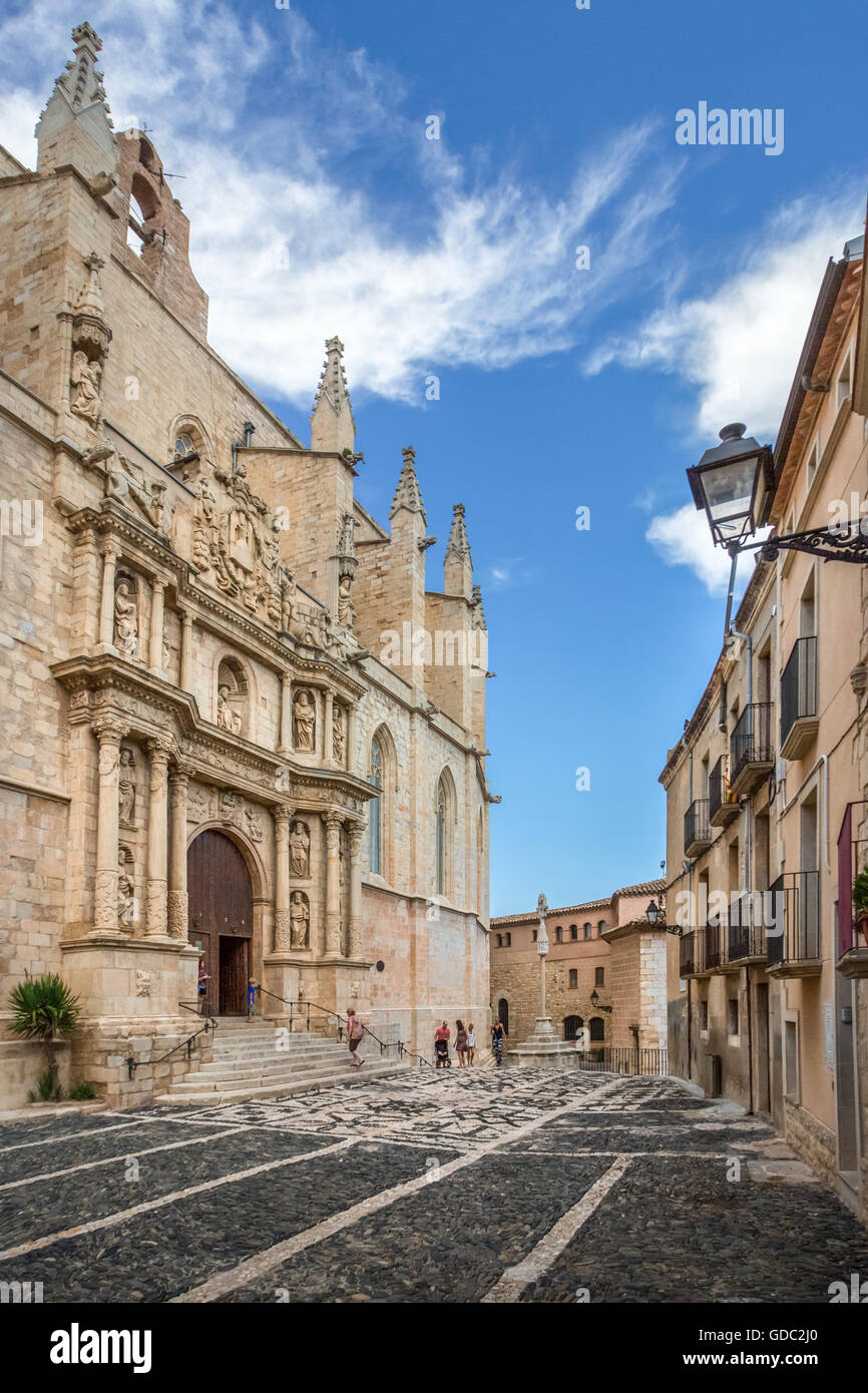 Spanien, Katalonien, Provinz Tarragona, Montblanch Stadt, San Maria la Major Church, Barock, Stockfoto