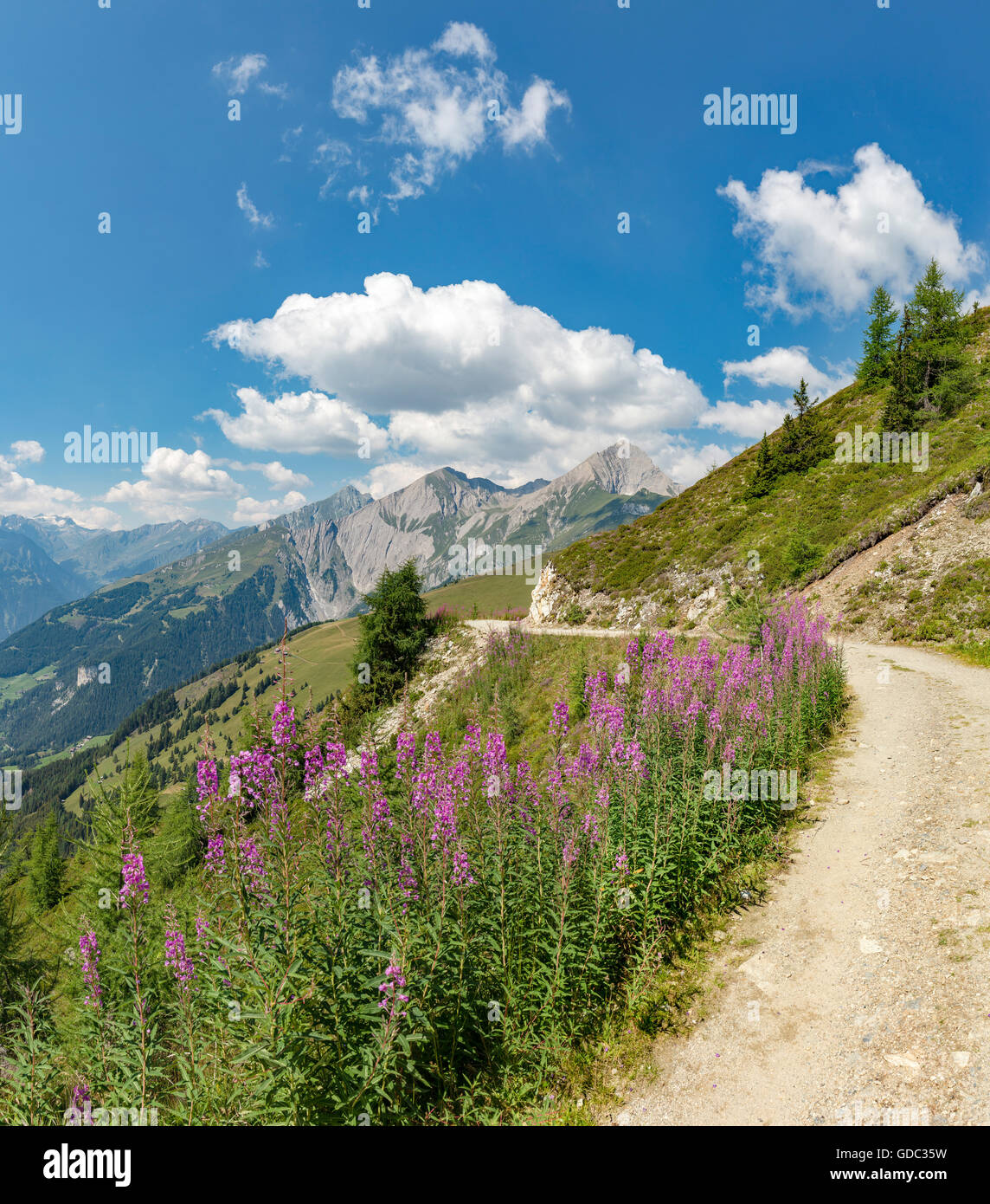 Matrei in Osttirol, Österreich, Großglockner, Europa Panoramaweg, Goldried Bergbahnen Stockfoto