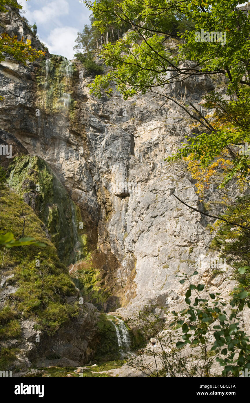 Mariafall Wasserfälle, Naturschutzgebiet Oetschergraben Naturschutzgebiet, Mitterbach am Erlaufsee, Niederösterreich, Österreich, Europa Stockfoto