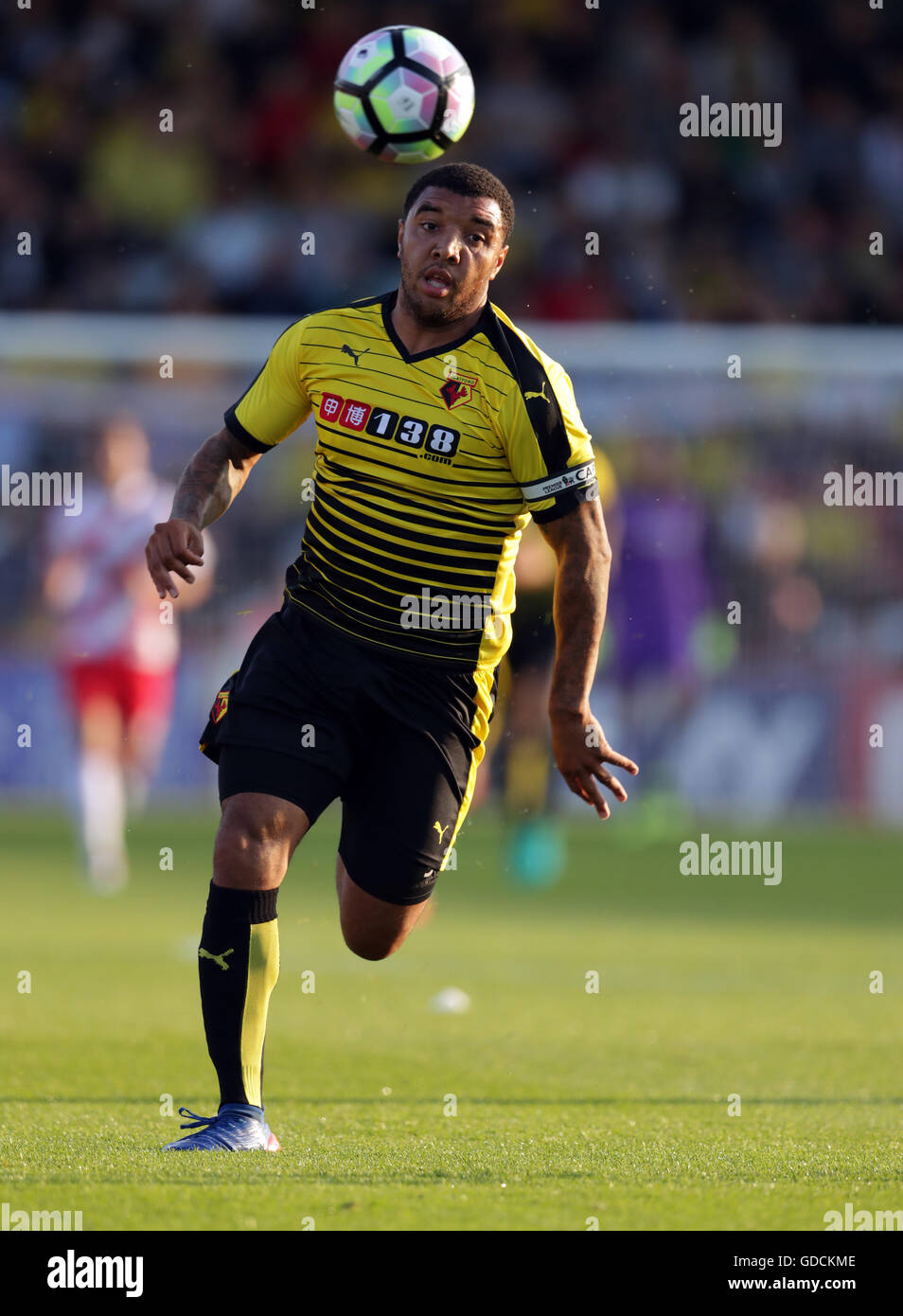 Watford Troy Deeney bei einem Vorbereitungsspiel im Lamex Stadium, Stevenage. Stockfoto