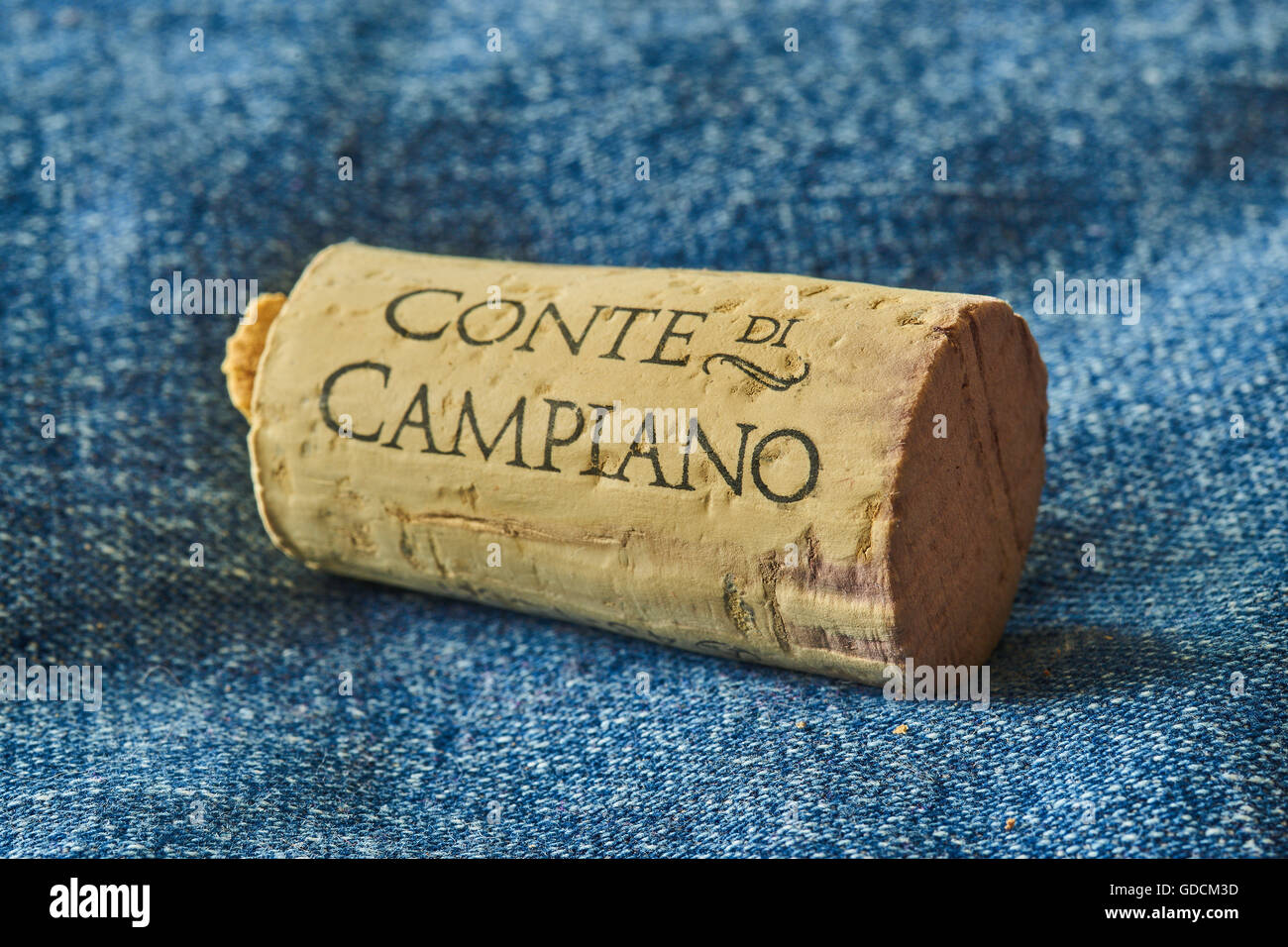 Conte di Campiano italienischen Wein den Korken Stockfoto