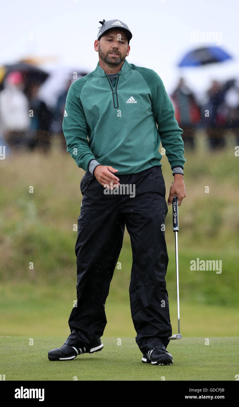 Spaniens Sergio Garcia tagsüber zwei von The Open Championship 2016 im Royal Troon Golf Club, South Ayrshire. Stockfoto