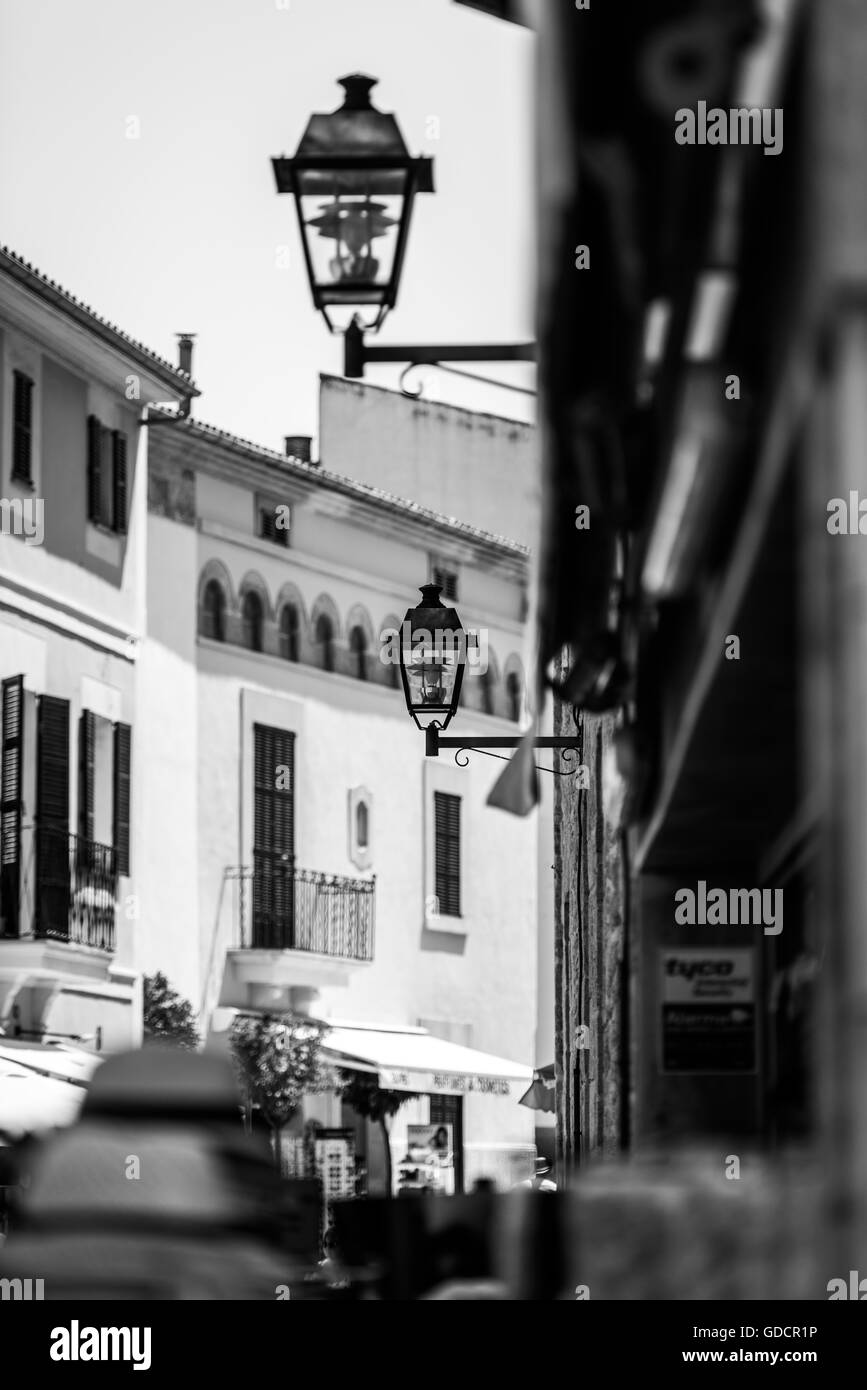 Alcudia-Straßenlaterne Stockfoto