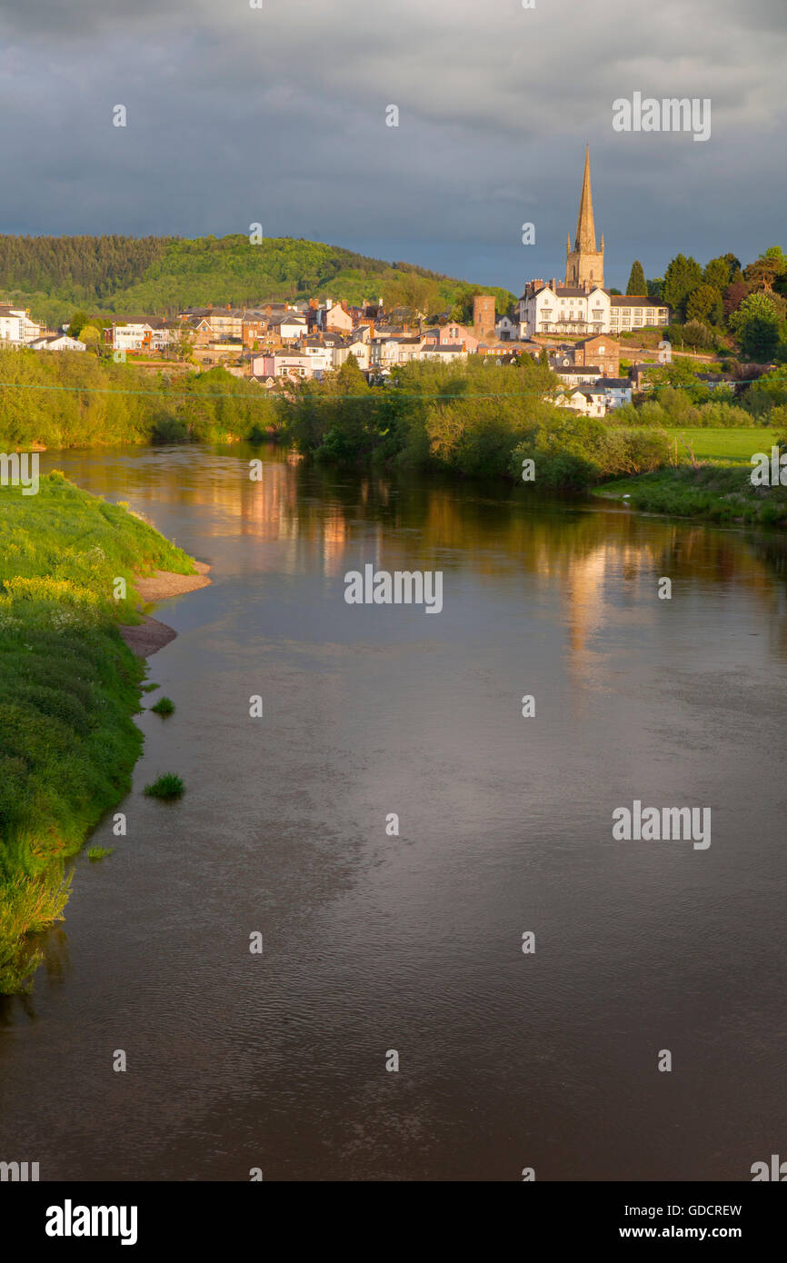 Die Stadt von Ross on Wye, Herefordshire, am Fluss Wye. Stockfoto