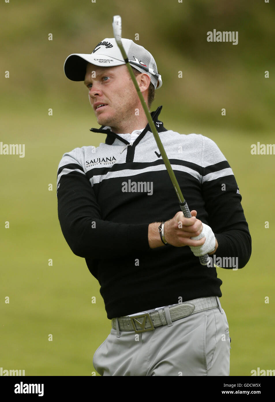 Englands Danny Willett auf dem elften Fairway tagsüber zwei von The Open Championship 2016 im Royal Troon Golf Club, South Ayrshire. PRESSEVERBAND Foto. Bild Datum: Freitag, 15. Juli 2016. Vgl. PA Geschichte GOLF Open. Bildnachweis sollte lauten: Danny Lawson/PA Wire. Einschränkungen: Nur zur redaktionellen Verwendung. Keine kommerzielle Nutzung. Standbild-Gebrauch bestimmt. Die Open Championship Logo und klare Verbindung zu The Open Website (TheOpen.com) auf Website-Veröffentlichung enthalten sein. Rufen Sie + 44 (0) 1158 447447 für weitere Informationen. Stockfoto
