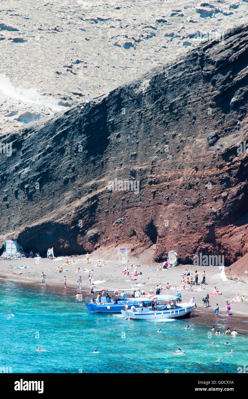 Red Beach, Santorin, Griechenland Stockfoto